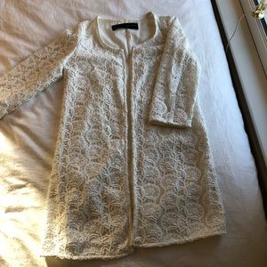 White Zara Lace Overcoat